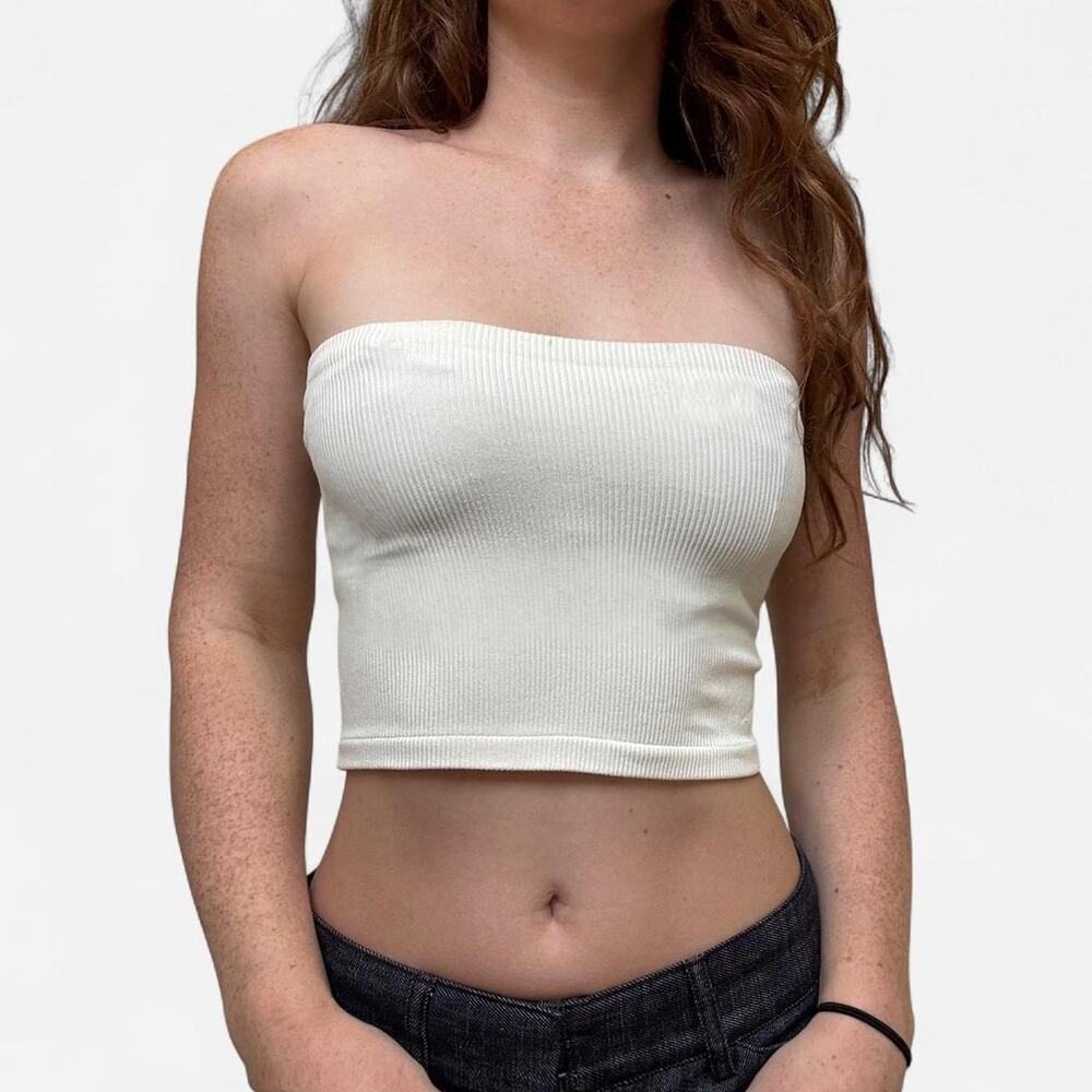 Free people basic cream ribbed tube top
